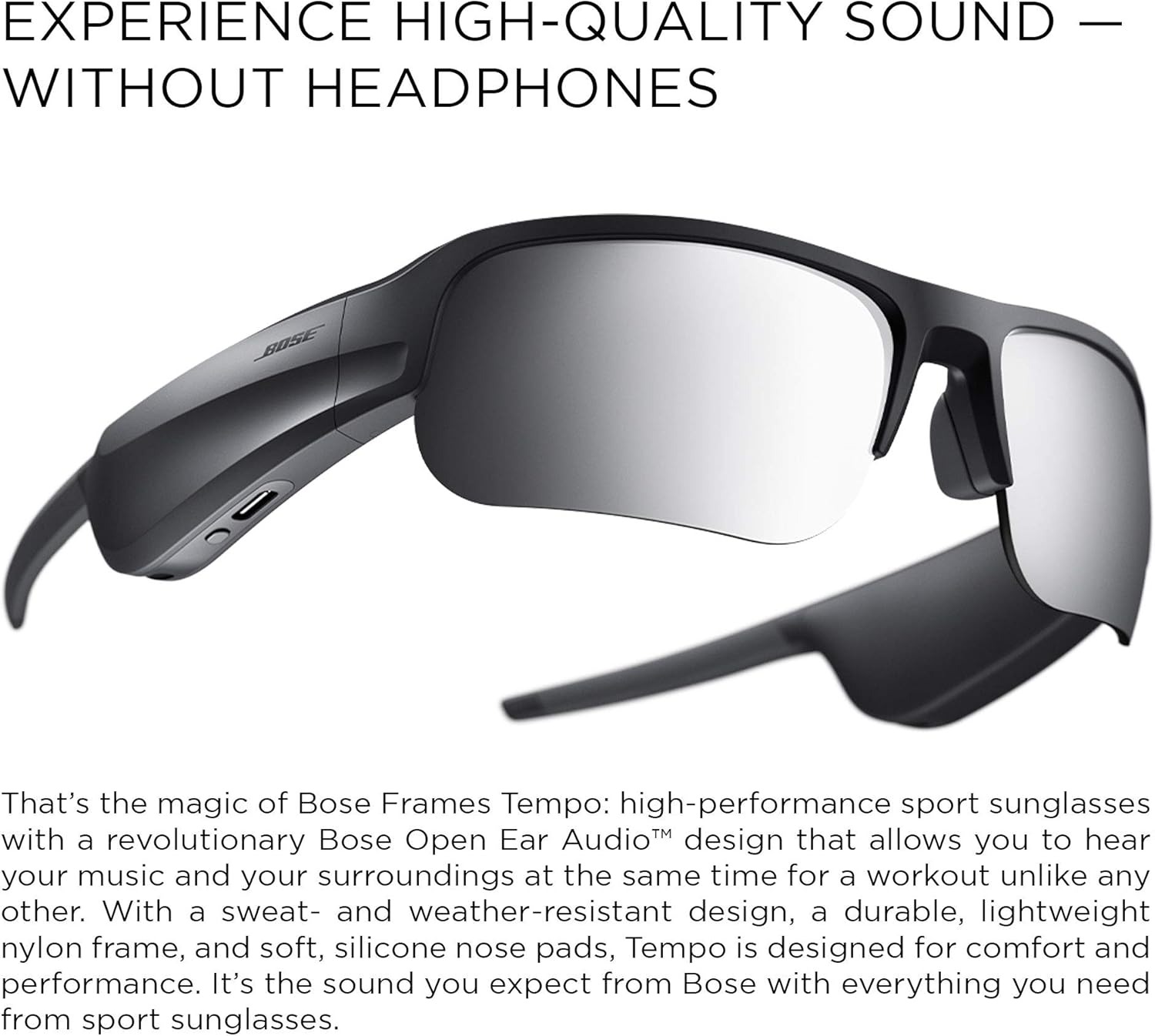 【ほぼ未使用】BOSE FRAMES TEMPO Amazon.com: Bose Frames Tempo - Sports Audio Sunglasses with